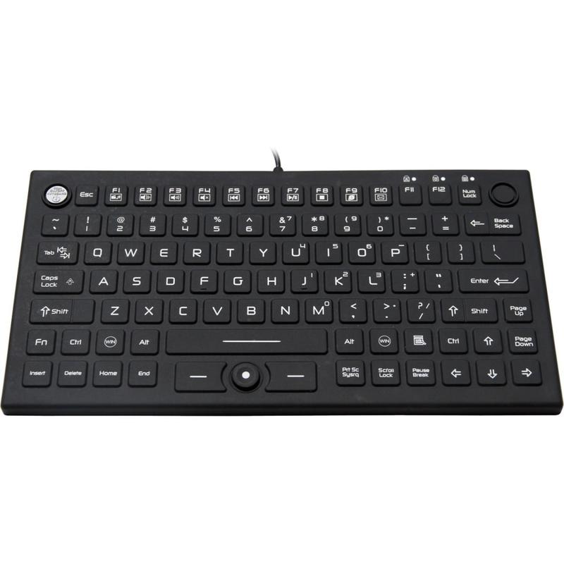 DSI WATERPROOF IP68 SILICONE COMPACT KEYBOARD W/ MOUSE POINTER, BACKLIT - Cable Connectivity - USB Interface - KBJHIKB850BL MPN:KB-JH-IKB850BL