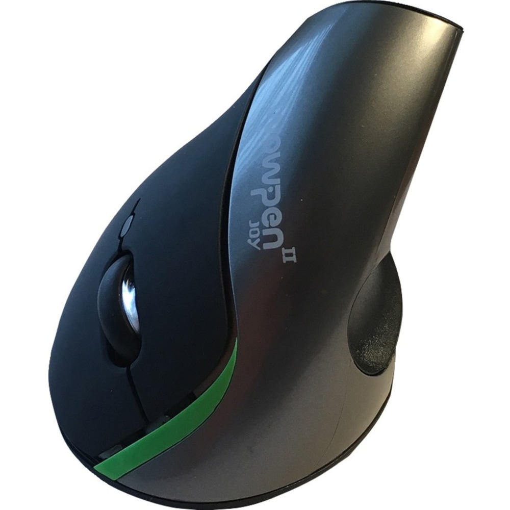 Ergoguys Wow Pen JOY II - Vertical mouse - ergonomic - right-handed - optical - 6 buttons - wireless - USB wireless receiver - silver MPN:WP-012-S-EW