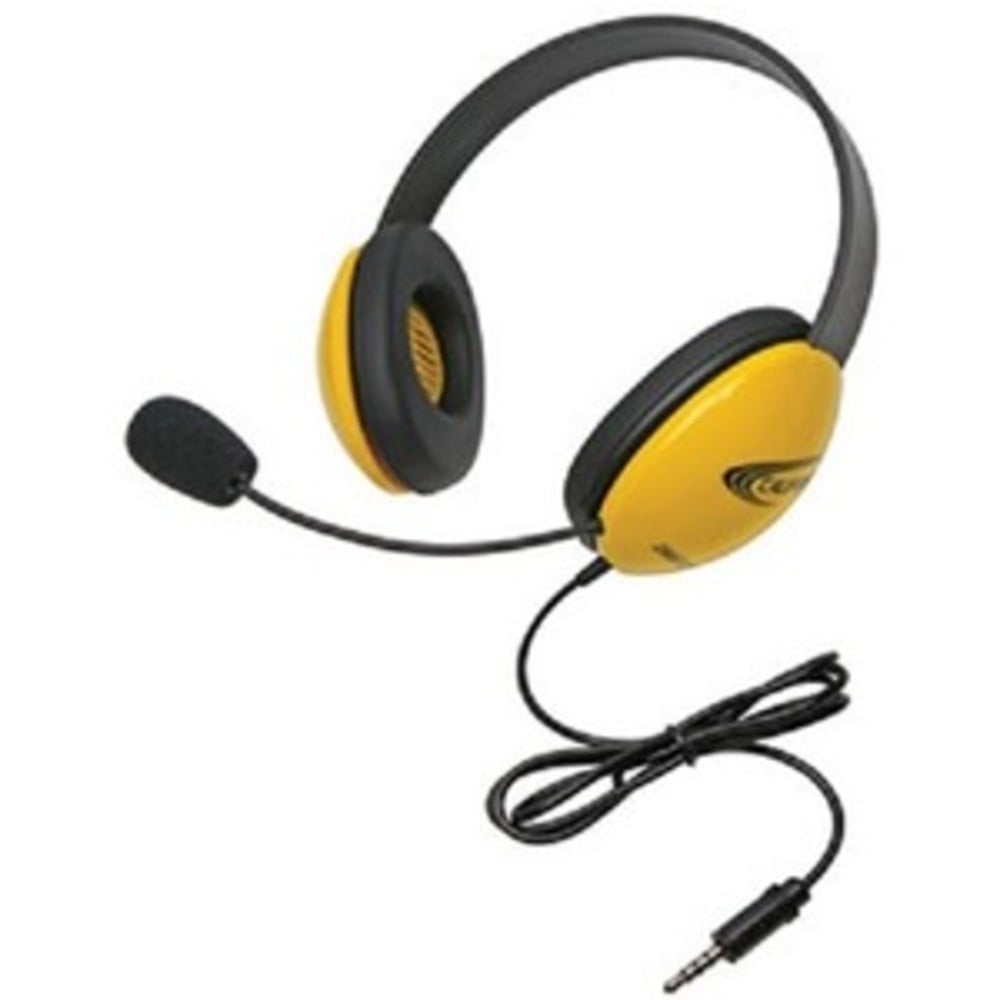 Califone Stereo Yellow Headphone With To Go 3.5Mm Plug - Stereo - Mini-phone (3.5mm) - Wired - 32 Ohm - 20 Hz - 20 kHz - Over-the-head - Binaural - Supra-aural - 5.50 ft Cable - Electret, Noise Reduction Microphone - Yellow (Min Order Qty 3) MPN:2800-YLT