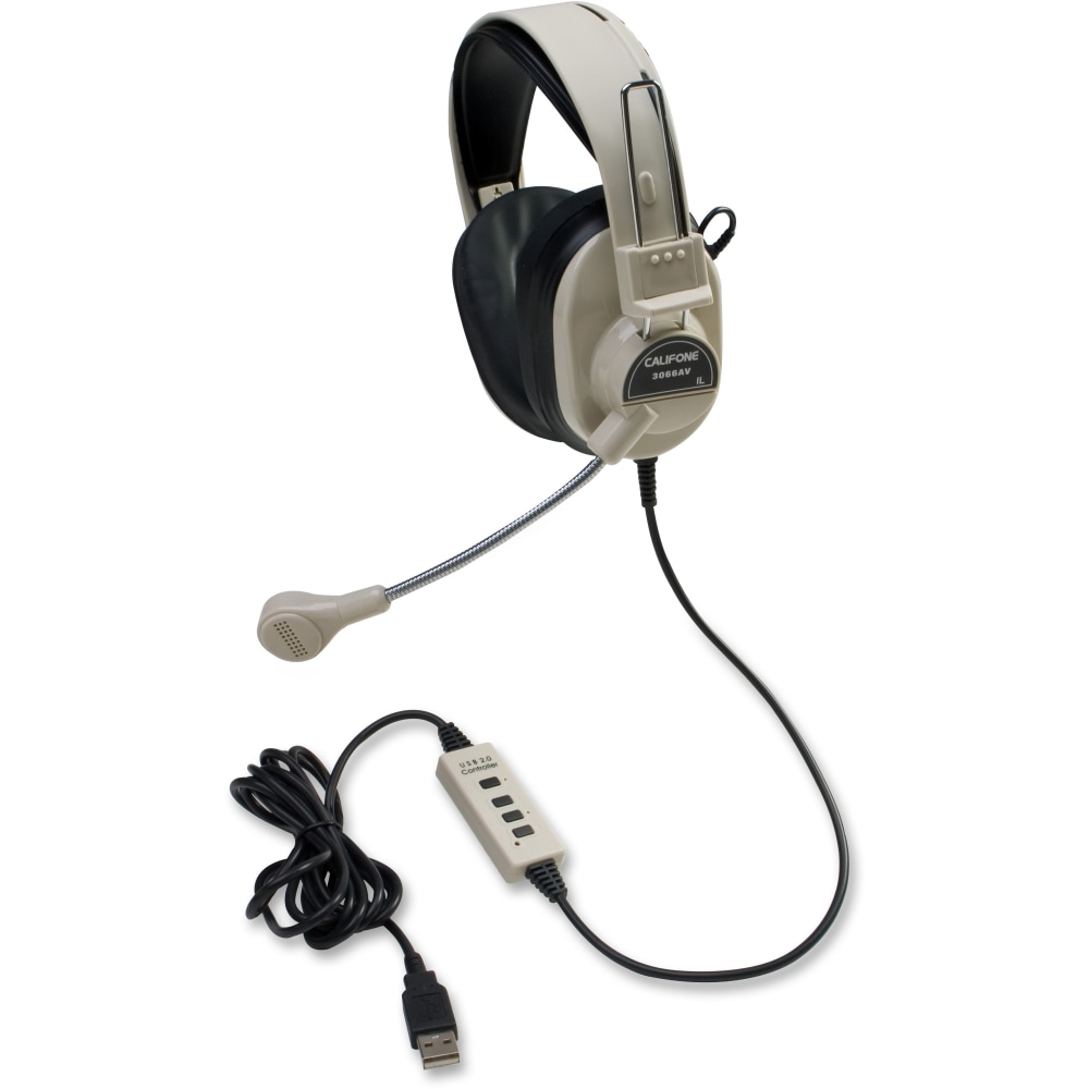 Califone 3066USB Deluxe Stereo Headset - Stereo - USB - Wired - 20 Hz to 20 kHz - Over-the-head - Binaural - 3066USB MPN:3066-USB