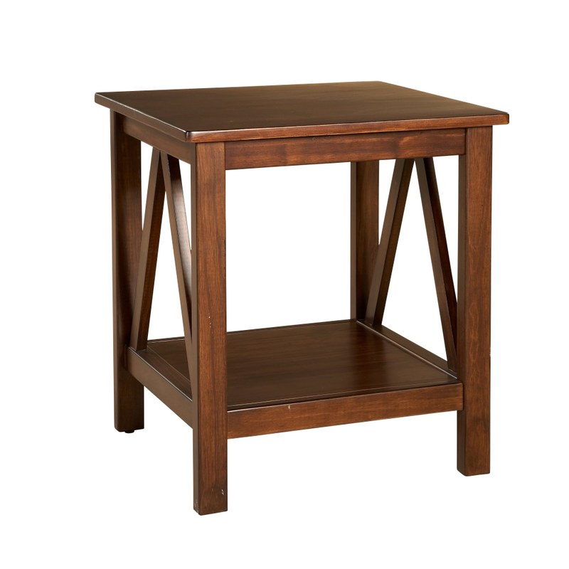 Linon Rockport End Table, Antique Tobacco MPN:86153ATOB-01-KD-U