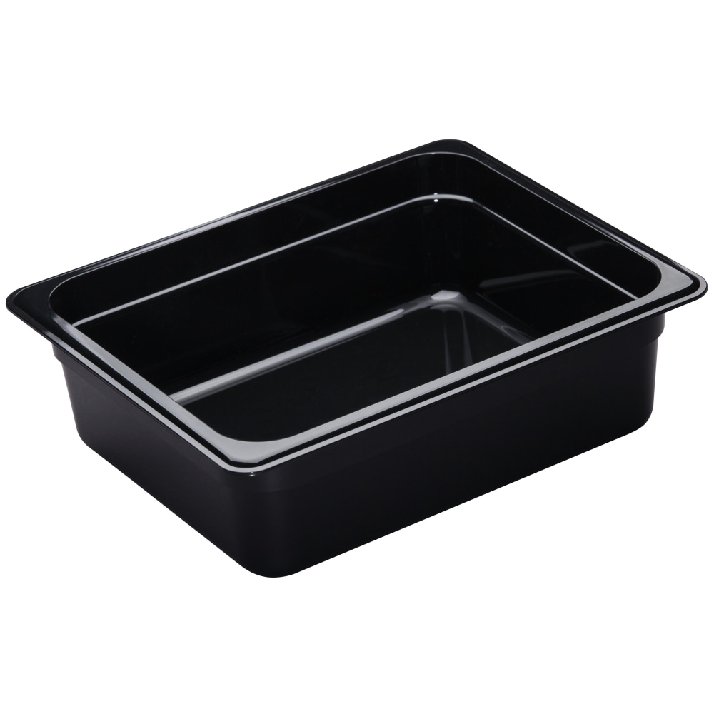 Cambro Camwear GN 1/2 Size 4in Food Pans, 4inH x 10-1/2inW x 12-3/4inD, Black, Set Of 6 Pans MPN:24CW110