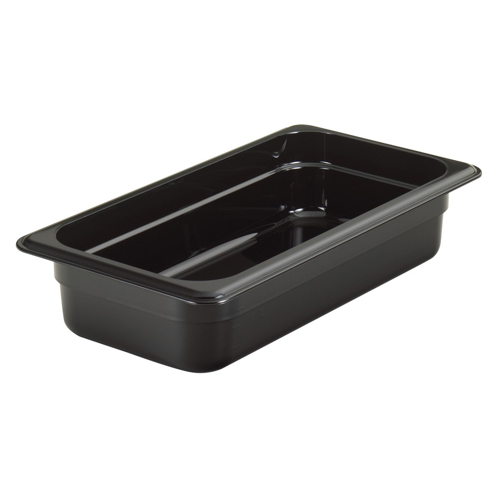 Cambro H-Pan High-Heat GN 1/3 Food Pans, 2inH x 6-15/16inW x 12-3/4inD, Black, Pack Of 6 Pans MPN:32HP110