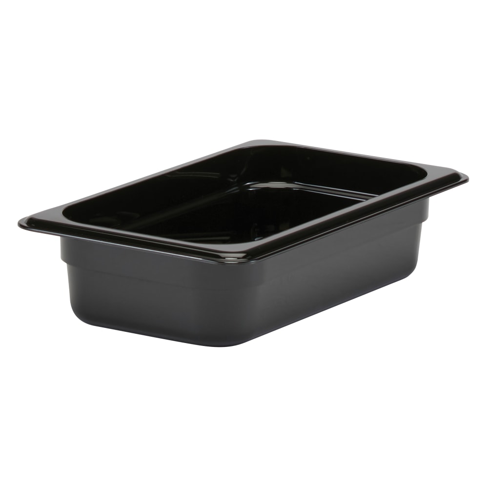Cambro Camwear GN 1/4 Size 2in Food Pans, 2inH x 6-3/8inW x 10-1/2inD, Black, Set Of 6 Pans MPN:42CW110