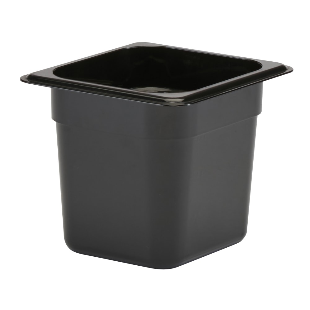 Cambro Camwear GN 1/6 Size 6in Food Pans, 6inH x 6-3/8inW x 7inD, Black, Set Of 6 Pans MPN:66CW110