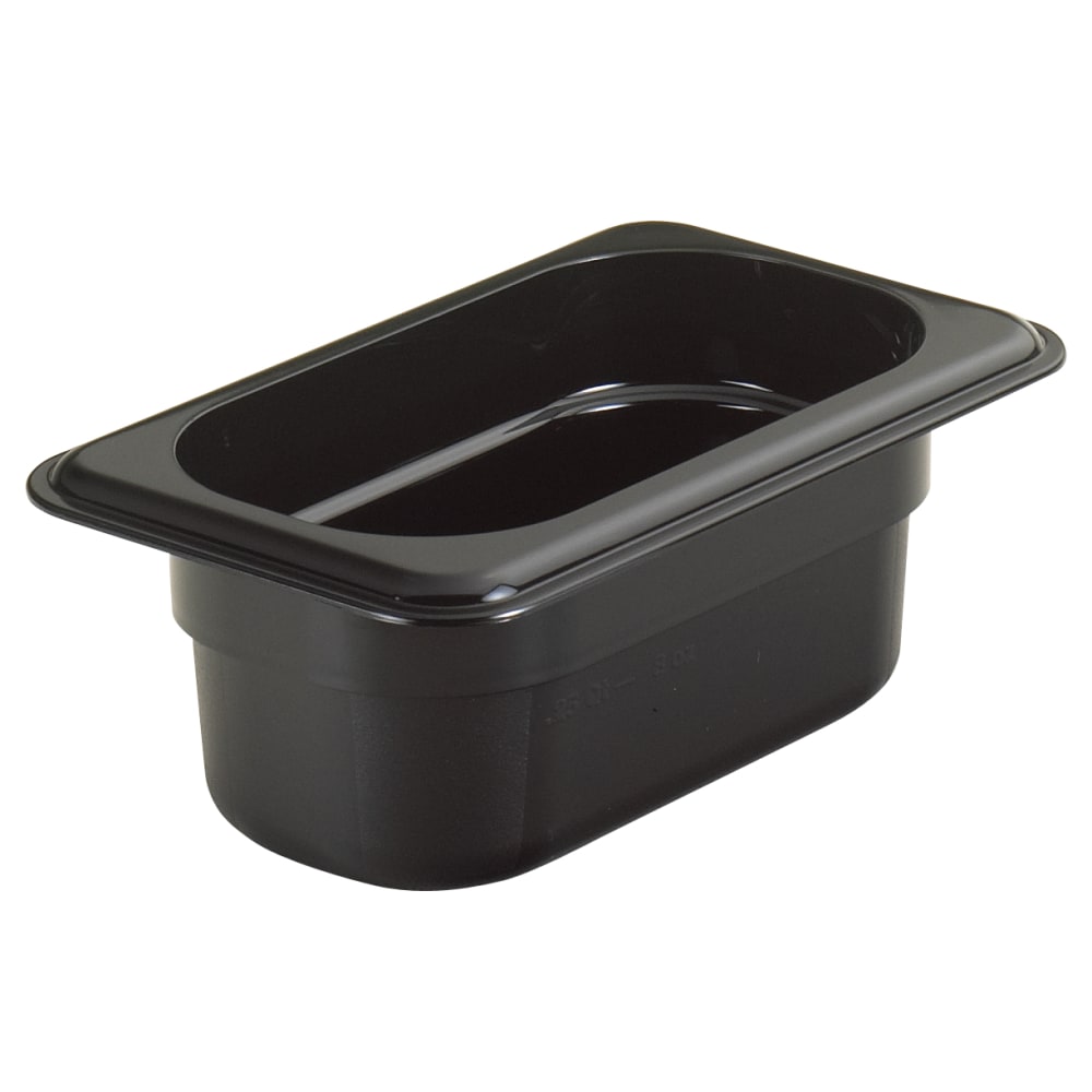 Cambro Camwear GN 1/9 Size 2in Food Pans, 2inH x 4-1/4inW x 7inD, Black, Set Of 6 Pans MPN:92CW110