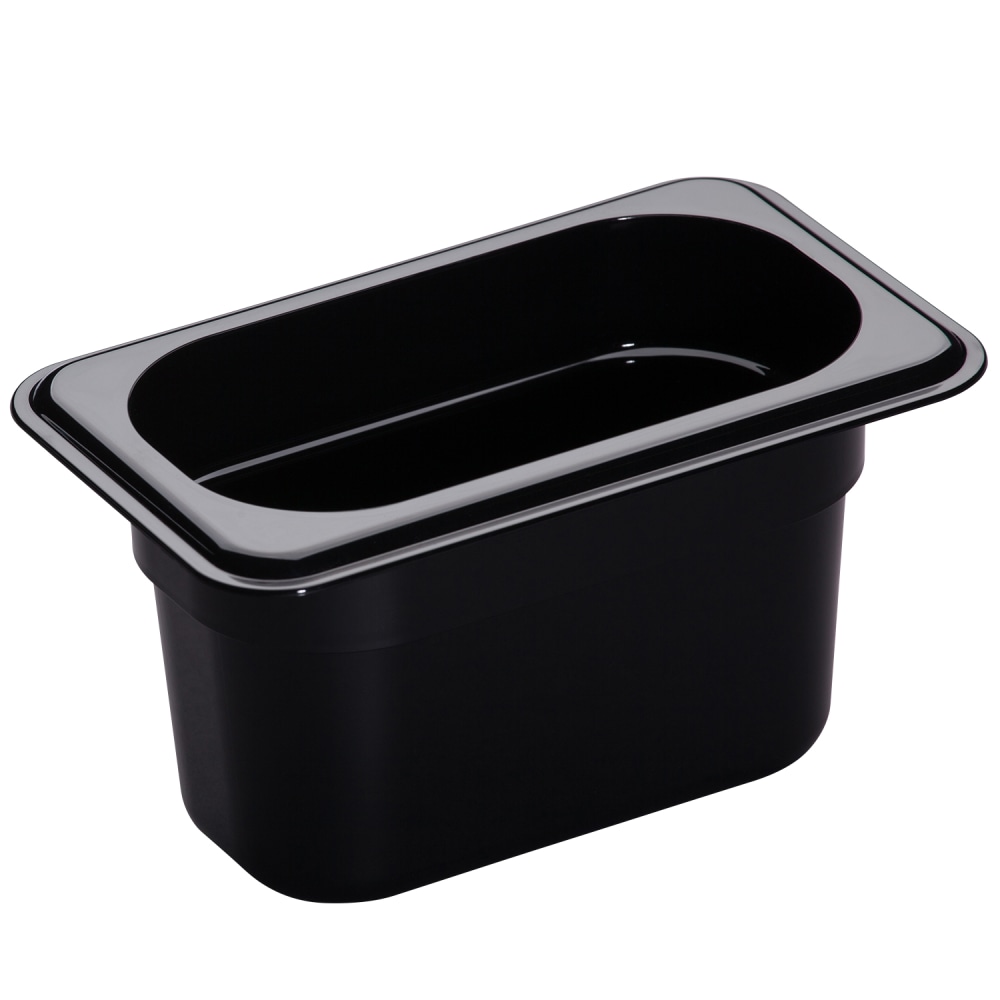 Cambro H-Pan High-Heat GN 1/9 Food Pans, 4inH x 4-1/4inW x 6-15/16inD, Black, Pack Of 6 Pans MPN:94HP110