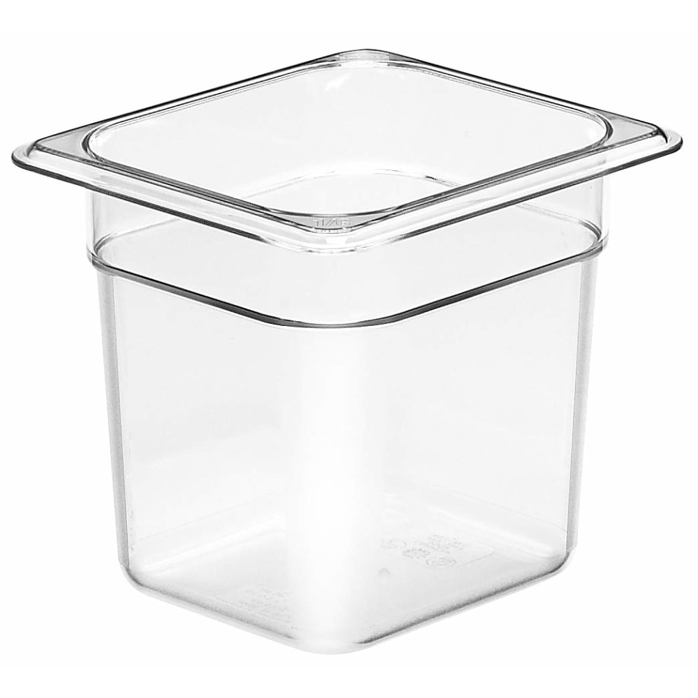 Cambro Camwear Polycarbonate 1/6 Size Food Pans, Clear, Pack Of 6 Pans MPN:IG66CW135