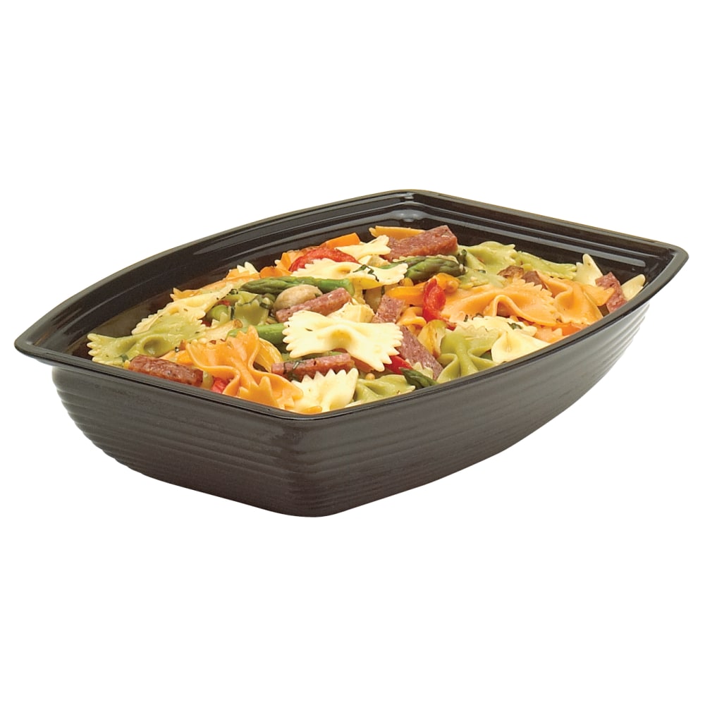 Cambro Camwear Rectangular Ribbed Bowls, 12 Qt, Black, Pack Of 4 Bowls MPN:RSB1419CW110
