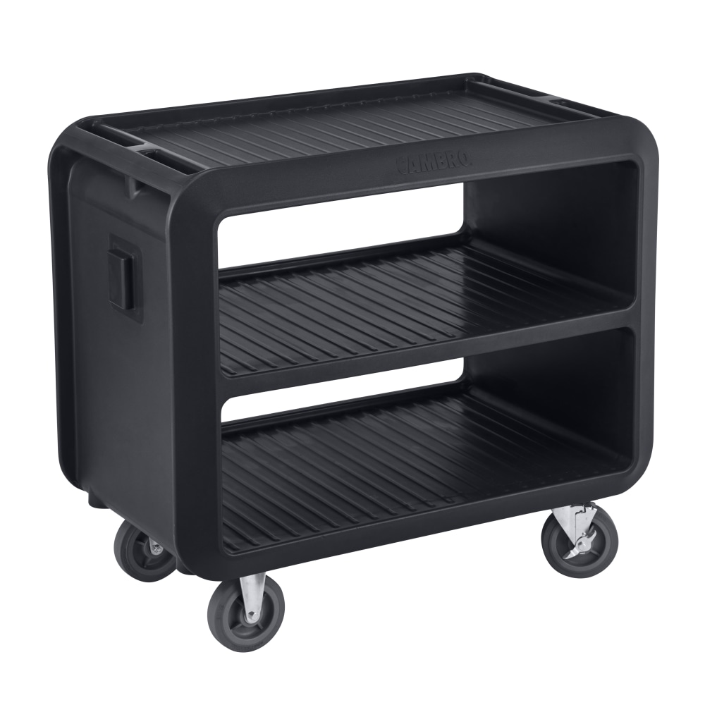 Cambro Service Cart Pro 3-Shelf Plastic Food Service Cart, 37-1/16inH x 23-13/16inW x 41-1/2inD, Black MPN:SC337110
