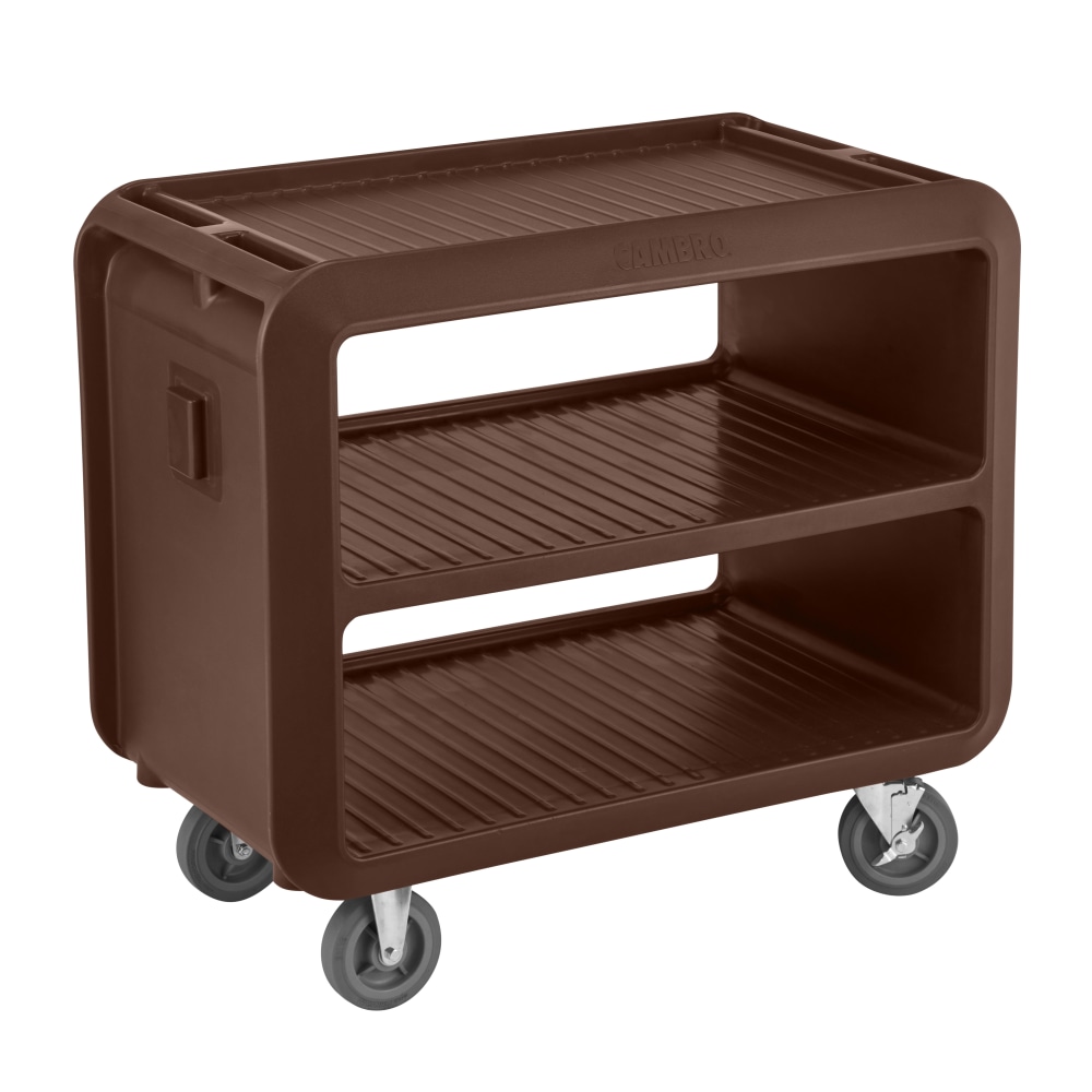 Cambro Service Cart Pro 3-Shelf Plastic Food Service Cart, 37-1/16inH x 23-13/16inW x 41-1/2inD, Dark Brown MPN:SC337131