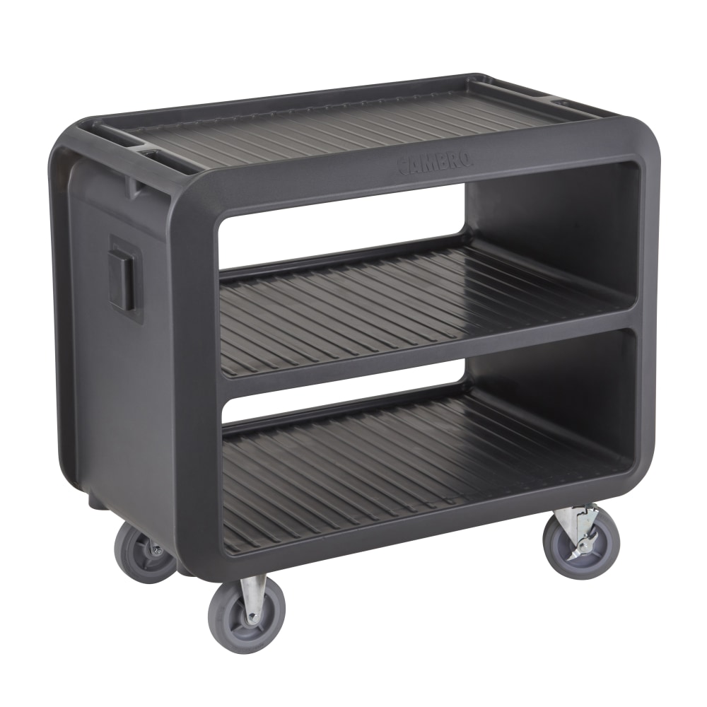 Cambro Service Cart Pro 3-Shelf Plastic Food Service Cart, 37-1/16inH x 23-13/16inW x 41-1/2inD, Charcoal Gray MPN:SC337615