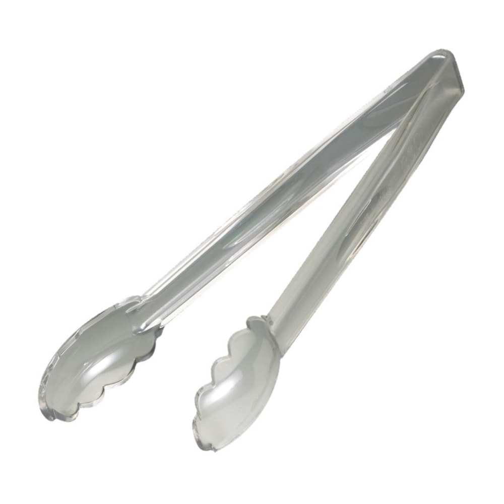 Cambro Plastic Tongs, Scallop Grip, 12in, Clear, Pack Of 12 Tongs MPN:12TGS135
