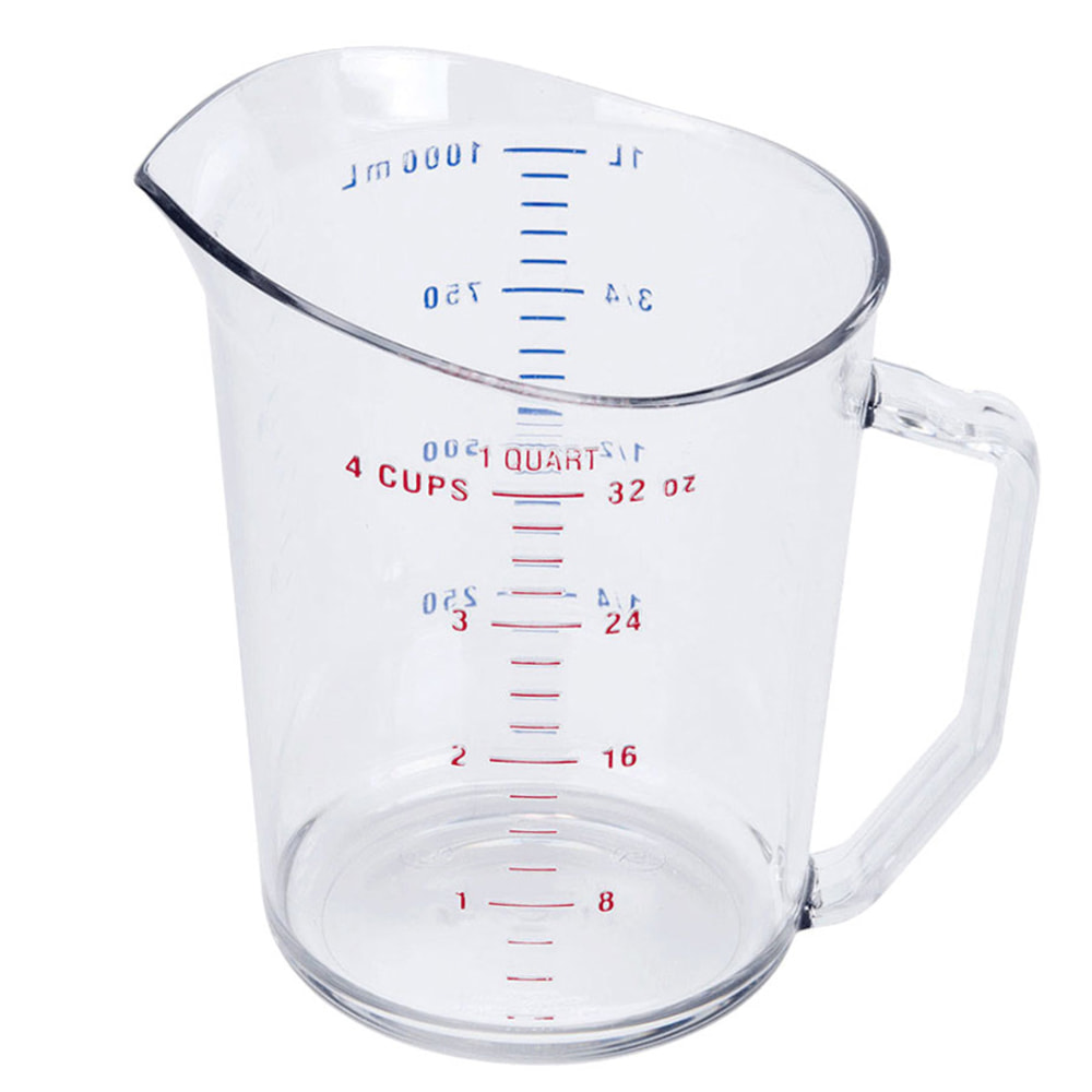 Hoffman Measuring Cups, 1 Qt, Clear, Pack Of 12 Measuring Cups MPN:CB100MCCW135