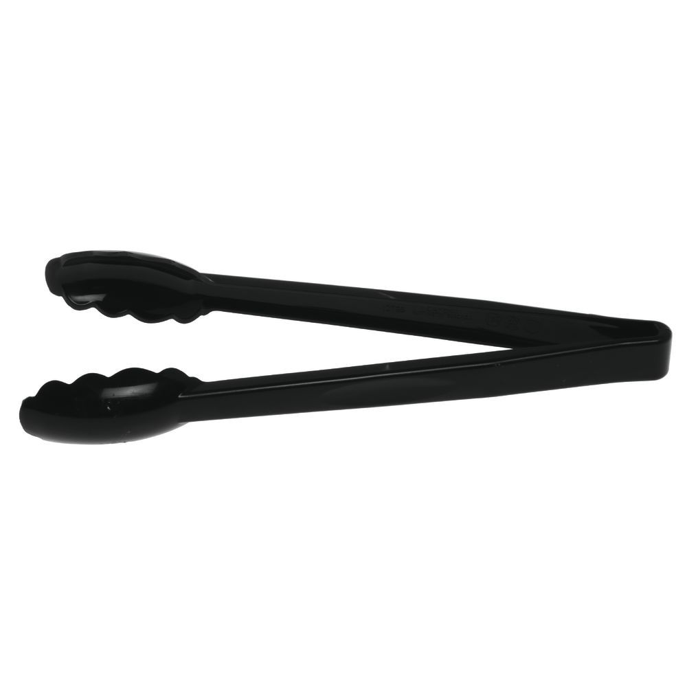 Cambro Plastic Tongs, Scallop Grip, 12in, Black, Pack Of 12 Tongs MPN:IG12TGS110