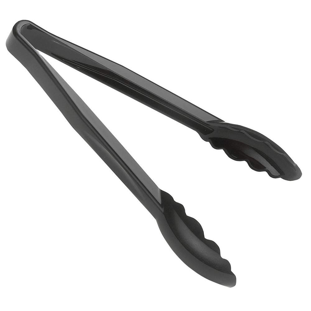 Cambro Plastic Tongs, Scallop Grip, 9in, Black, Pack Of 12 Tongs MPN:IG9TGS110