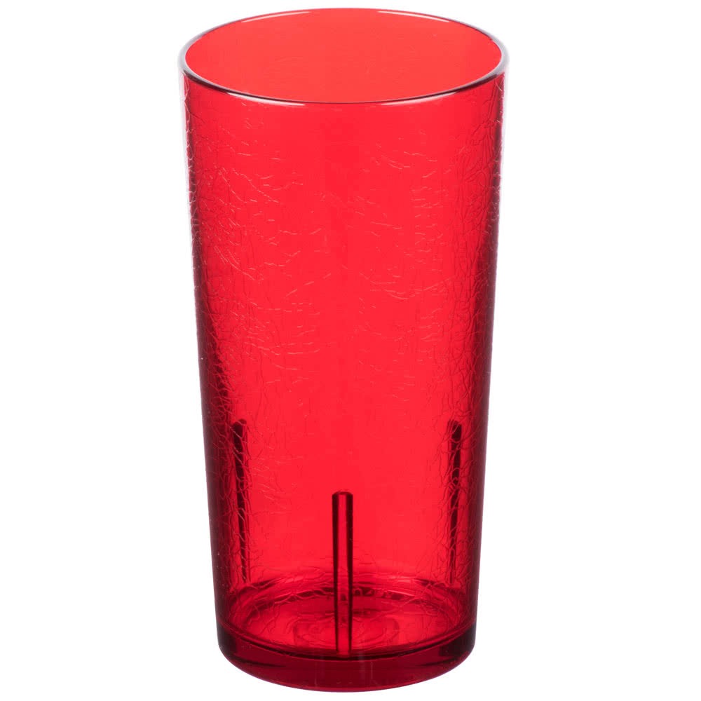 Cambro Del Mar Styrene Tumblers, 24 Oz, Ruby Red, Pack Of 36 Tumblers MPN:D24156