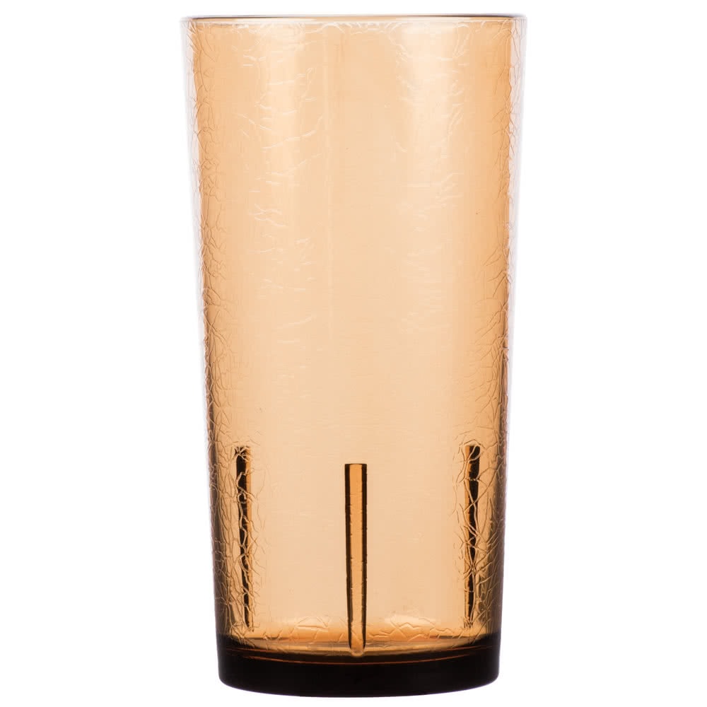 Cambro Del Mar Styrene Tumblers, 24 Oz, Light Amber, Pack Of 36 Tumblers MPN:D24609