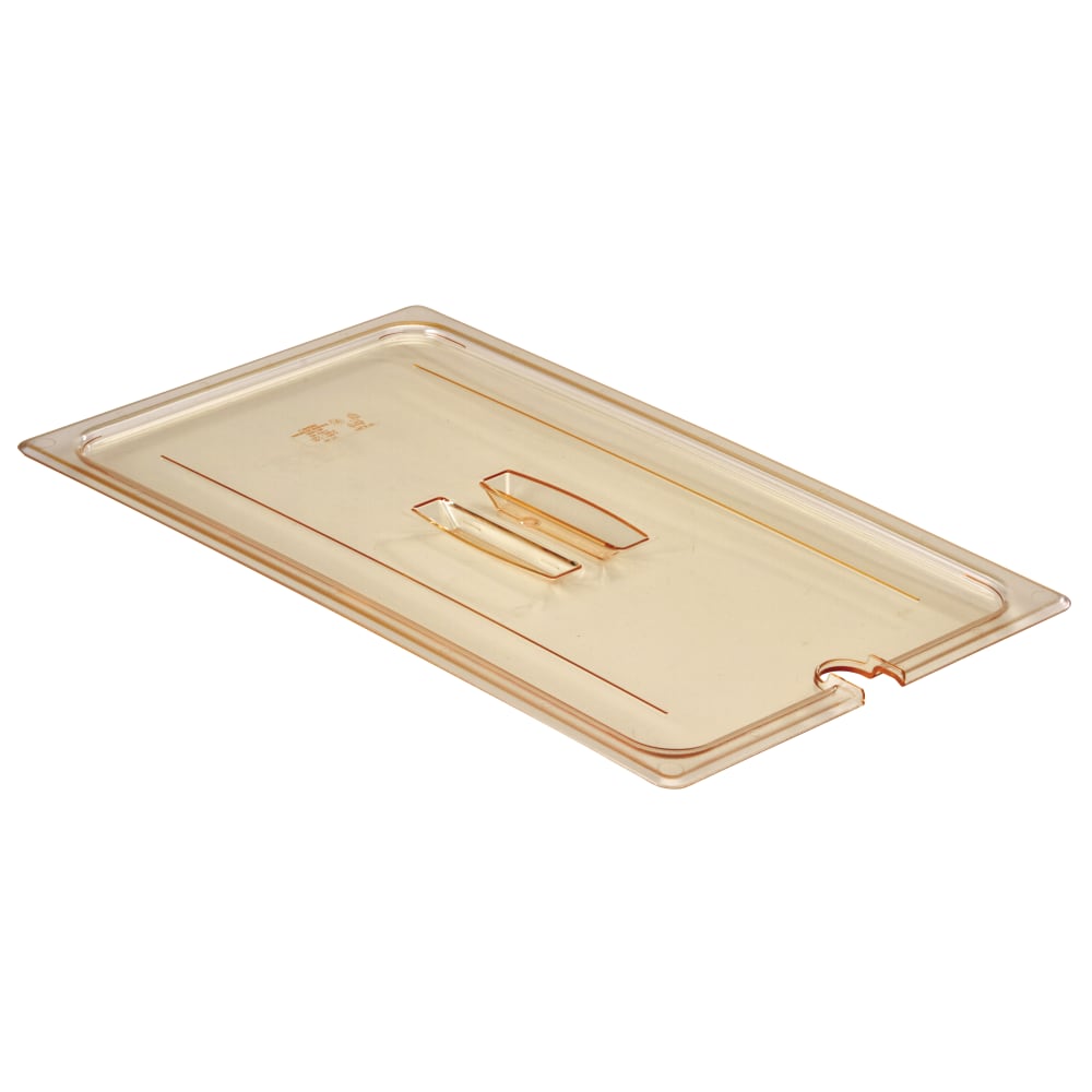 Cambro H-Pan High-Heat GN 1/1 Notched Covers With Handles, 7/8inH x 12-3/4inW x 20-13/16inD, Amber, Pack Of 6 Covers MPN:10HPCHN150
