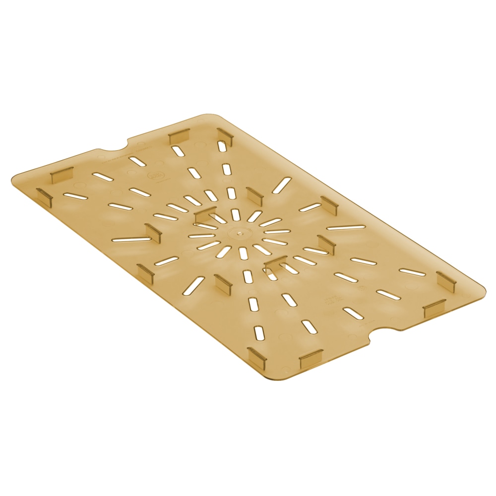 Cambro H-Pan High-Heat GN 1/1 Drain Shelf, 5/8inH x 18-5/16inW x 10-5/16inD, Amber, Pack Of 6 Shelves MPN:10HPD150