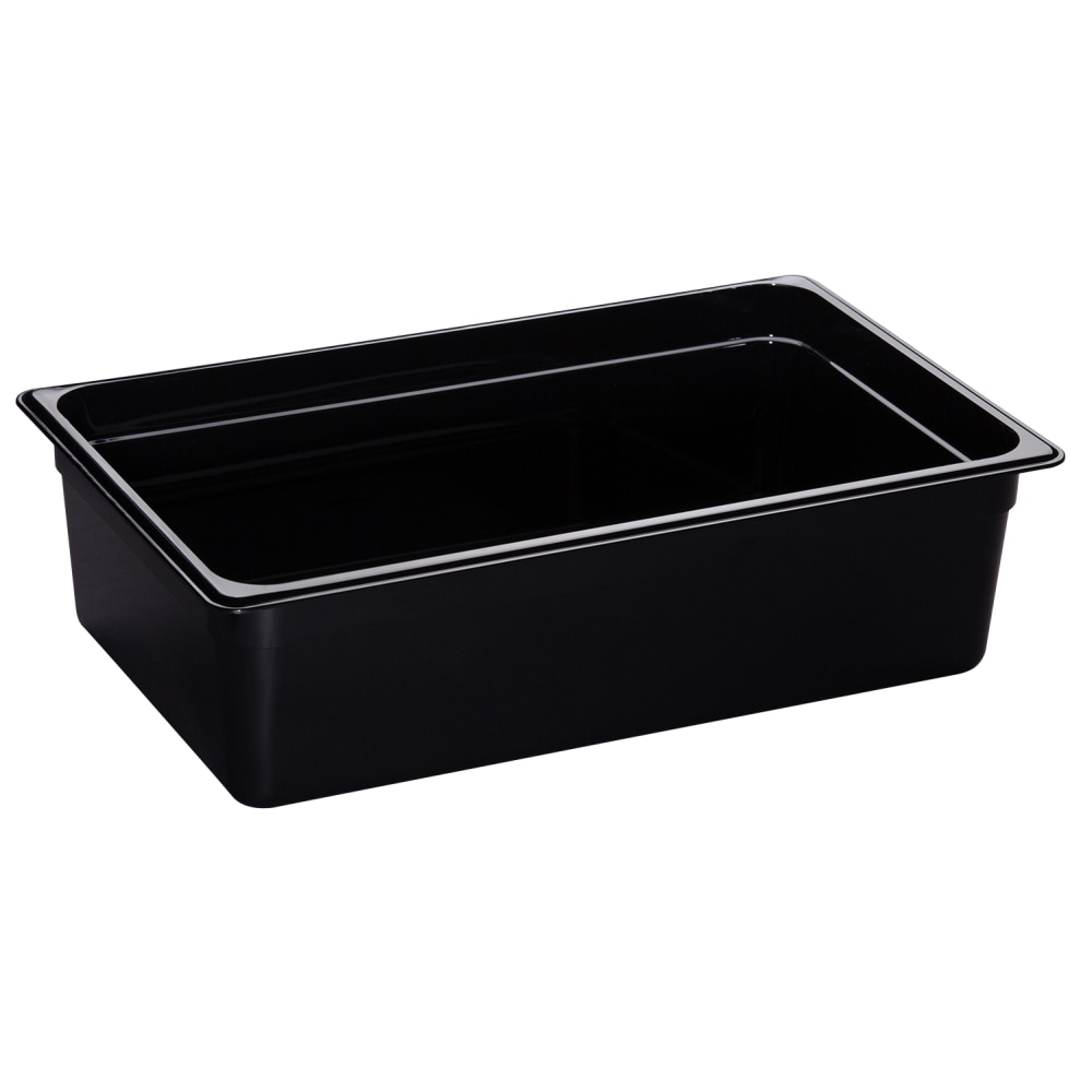 Cambro H-Pan High-Heat GN 1/1 Food Pans, 6inH x 12-3/4inW x 20-7/8inD, Black, Pack Of 6 Pans MPN:16HP110
