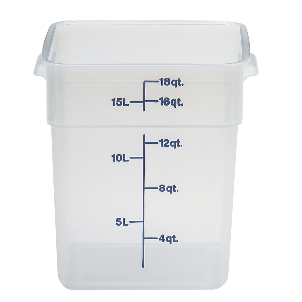 Cambro Translucent CamSquare Food Storage Containers, 18 Qt, Pack Of 6 Containers MPN:18SFSPP190