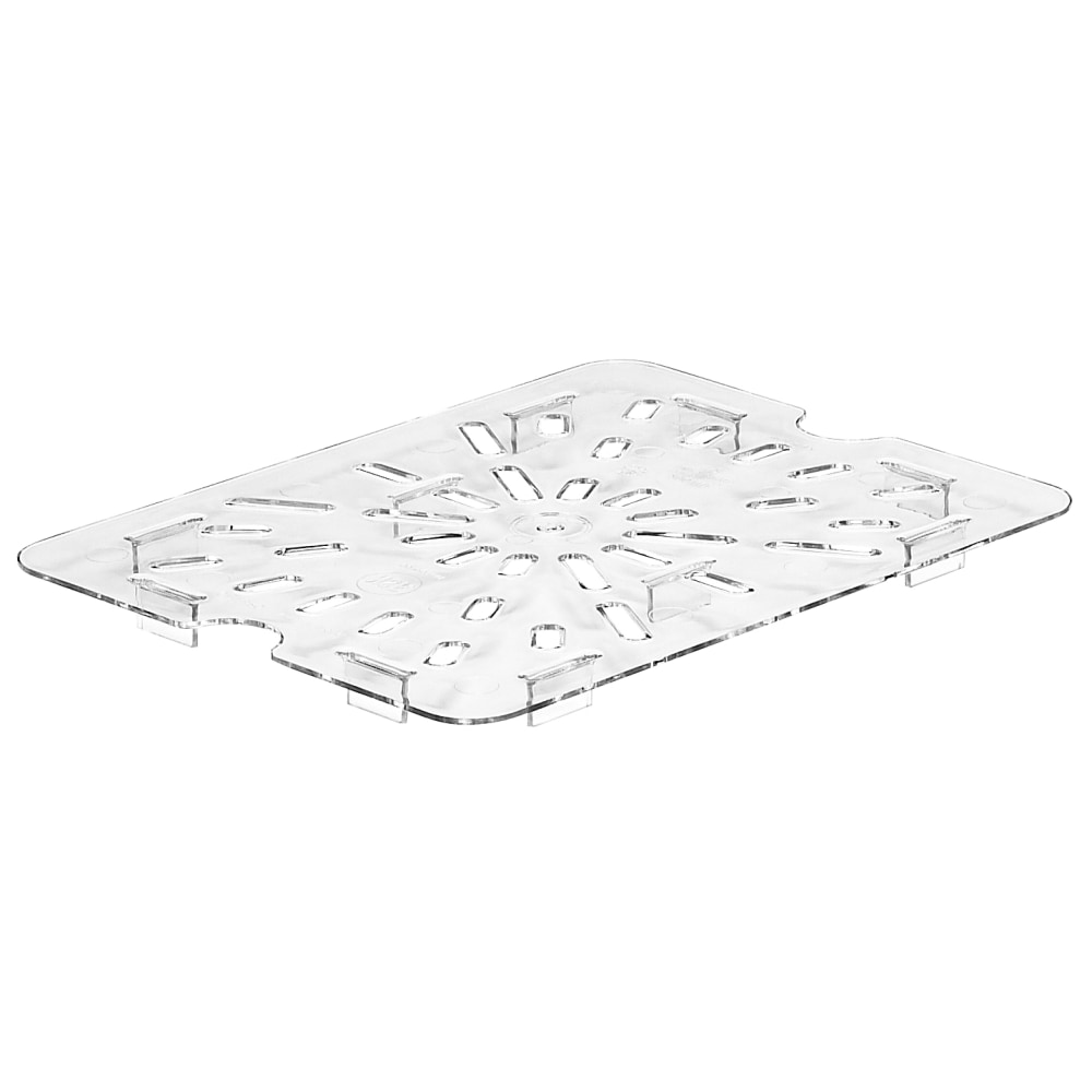 Cambro Camwear GN 1/2 Drain Shelves, 5/8inH x 10-3/8inW x 8inD, Clear, Pack Of 6 Shelves MPN:20CWD135