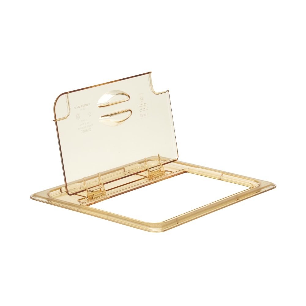 Cambro H-Pan High-Heat GN 1/2 Notched FlipLids, Amber, Set Of 6 Lids MPN:20HPLN150