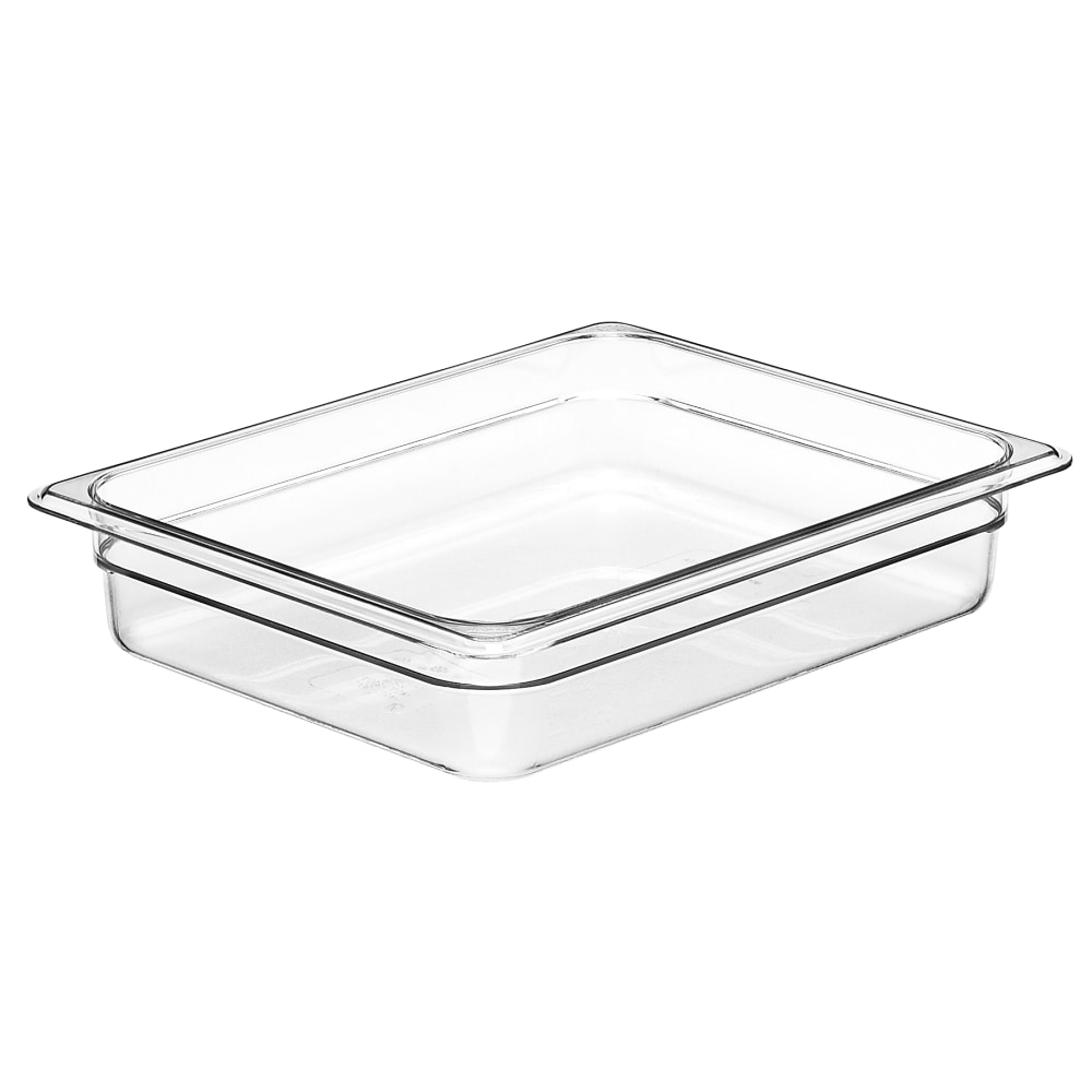 Cambro Camwear GN 1/2 Size 2in Food Pans, 2inH x 10-1/2inW 12-3/4inD, Clear, Set Of 6 Pans MPN:22CW135