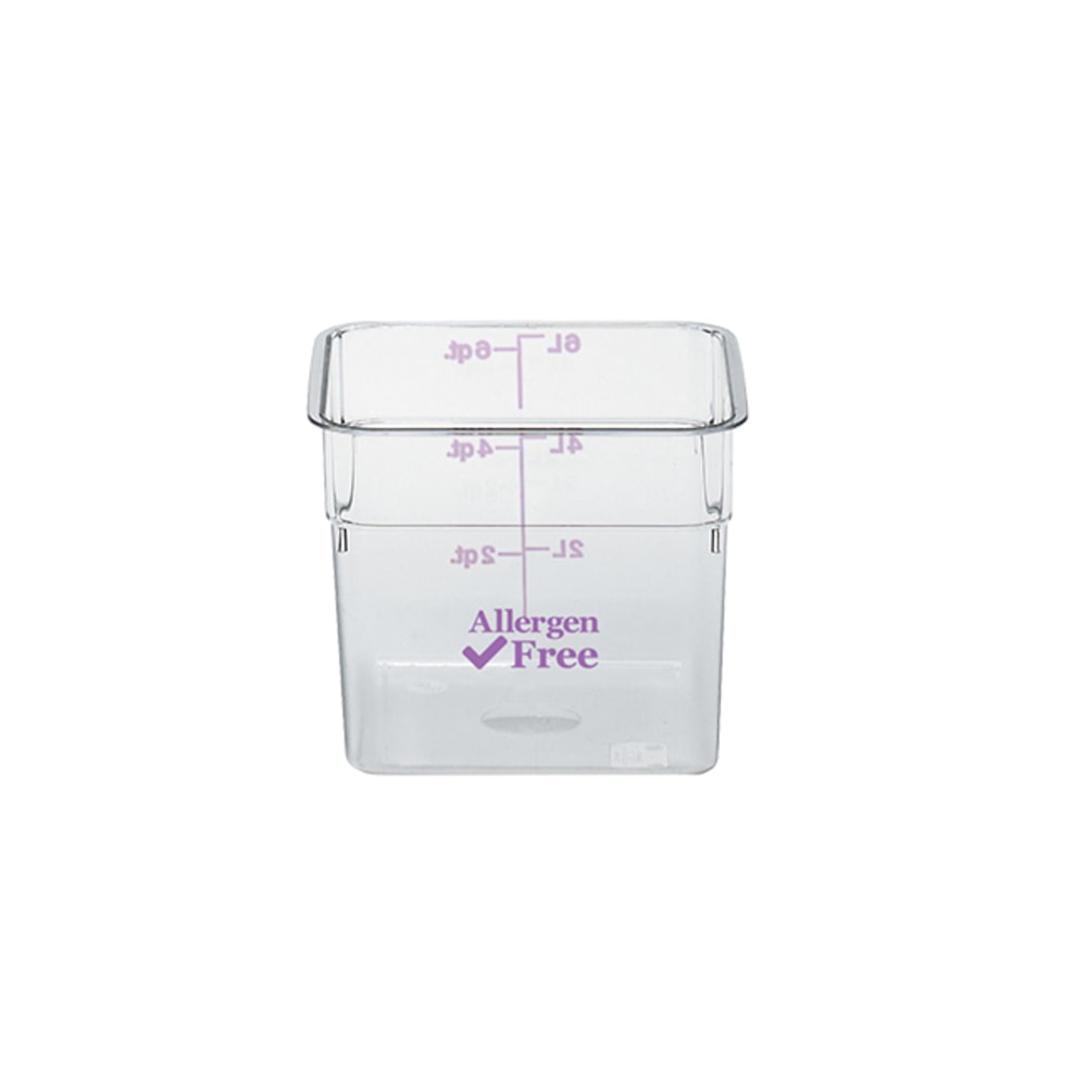 Cambro Allergen-Free CamSquare Container, 22 Qt, Clear/Purple MPN:22SFSCW441