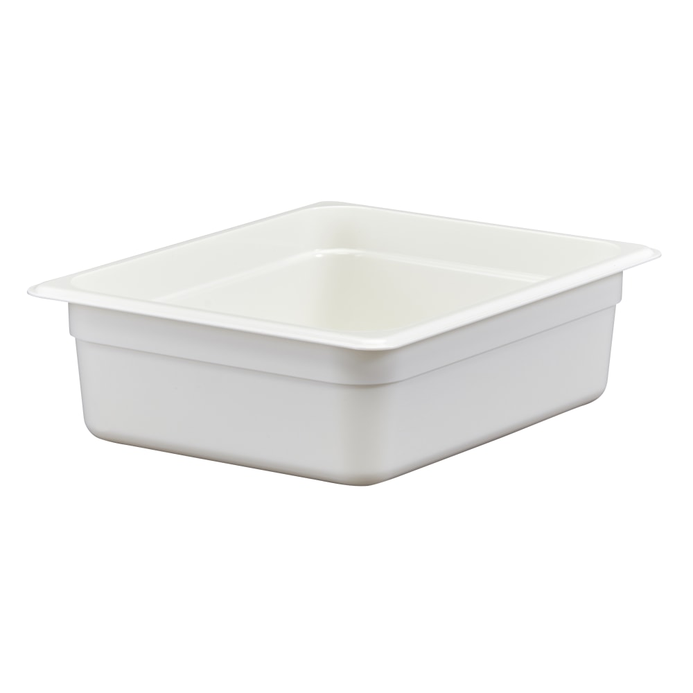 Cambro Camwear GN 1/2 Size 4in Food Pans, 4inH x 10-1/2inW 12-3/4inD, White, Set Of 6 Pans MPN:24CW148