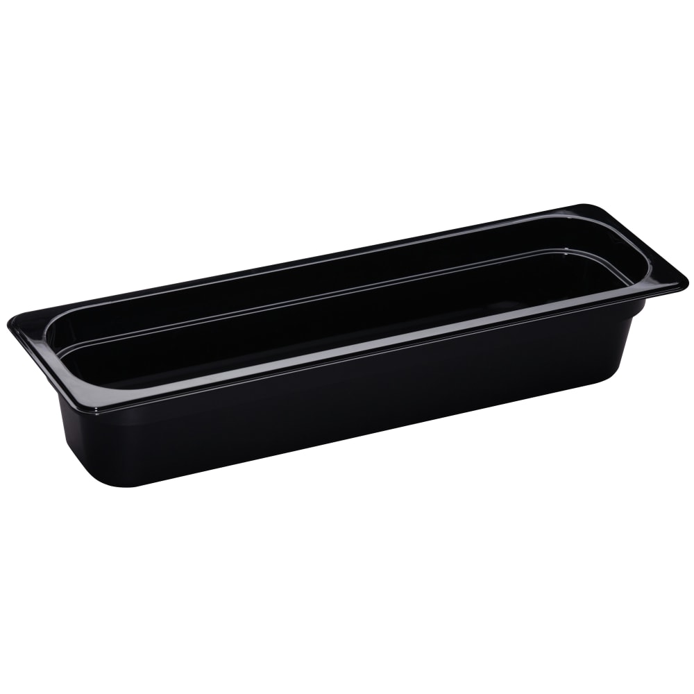 Cambro H-Pan High-Heat GN 1/2 Long Food Pans, 4inH x 6-3/8inW x 20-7/8inD, Black, Pack Of 6 Pans MPN:24LPHP110