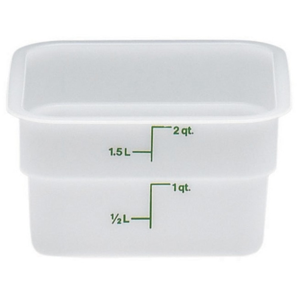 Cambro CamSquare Food Storage Container, 2 Quart, 5in x 8in x 8in, White MPN:2SFSP148
