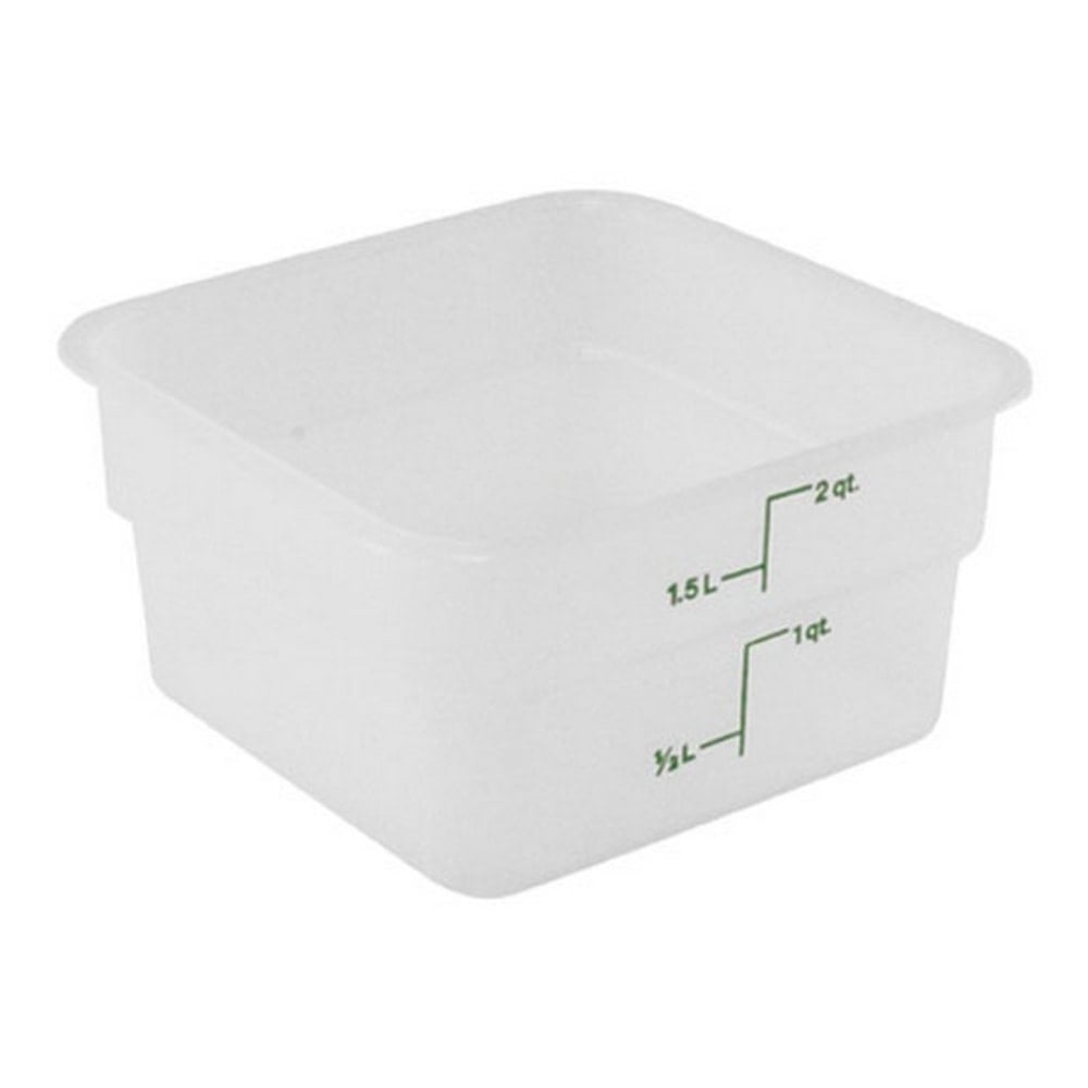 Cambro CamSquare Food Storage Container, 2 Quart, 3in x 7in x 7in, White MPN:2SFSPP190