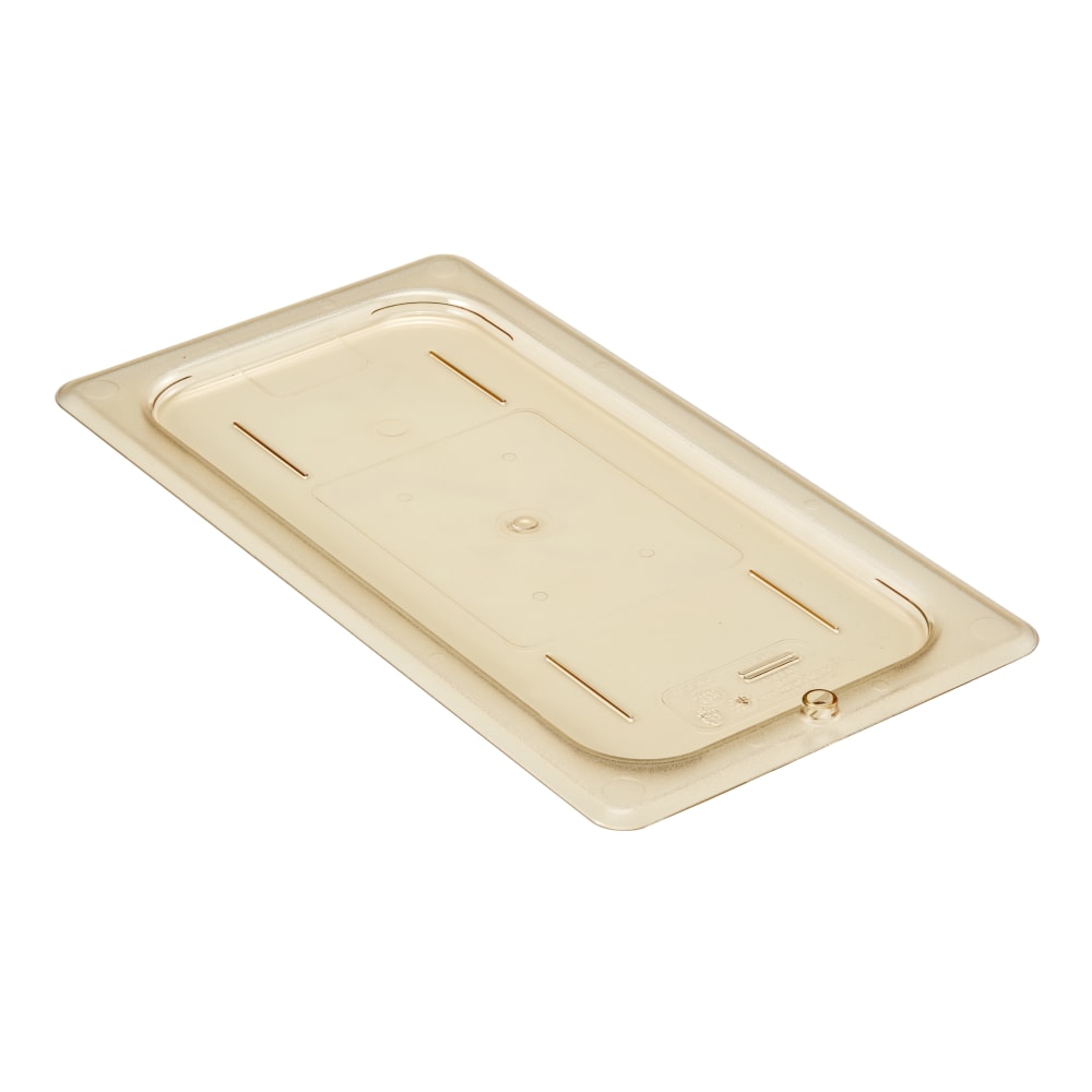 Cambro H-Pan High-Heat GN 1/3 Flat Covers, 3/8inH x 6-7/8inW x 12-3/4inD, Amber, Pack Of 6 Covers MPN:30HPC150