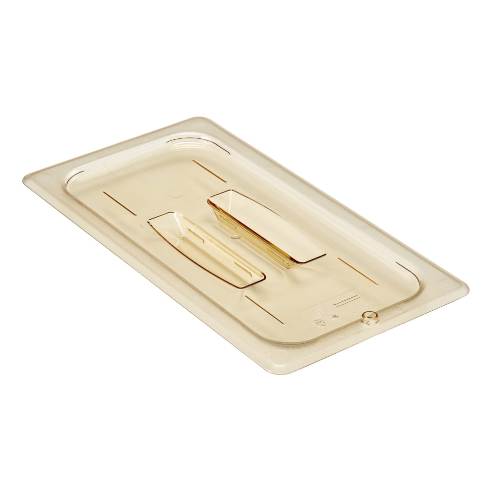 Cambro Camwear 1/3 H-Pan Food Pan Lids With Handles, Amber, Set Of 6 Lids MPN:30HPCH150