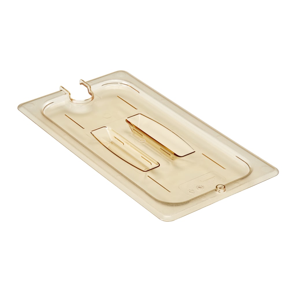 Cambro H-Pan High-Heat GN 1/3 Notched Covers With Handles, 1inH x 6-7/8inW x 12-3/4inD, Amber, Pack Of 6 Covers MPN:30HPCHN150