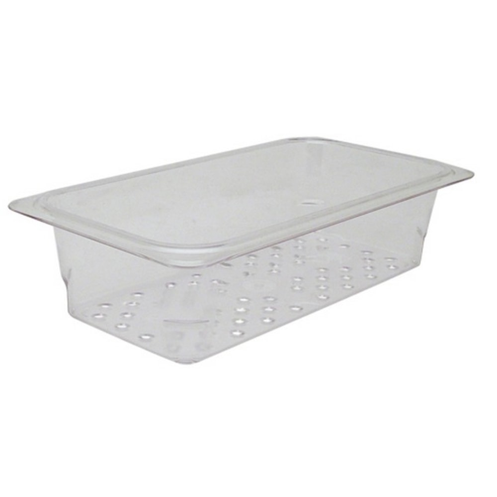 Cambro 1/3 Size Camwear Colander Food Pan, Clear MPN:33CLRCW135