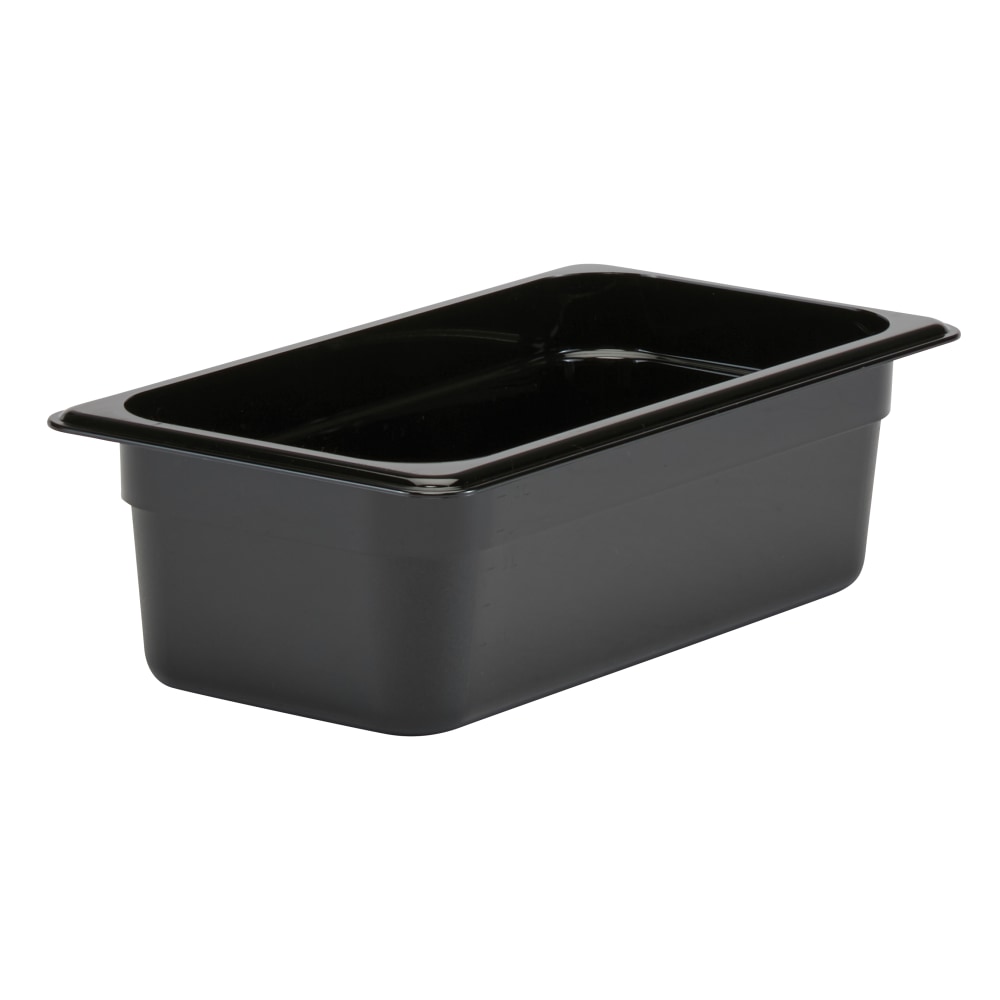 Cambro Camwear GN 1/3 Size 4in Food Pans, 4inH x 7inW 12-3/4inD, Black, Set Of 6 Pans MPN:34CW110
