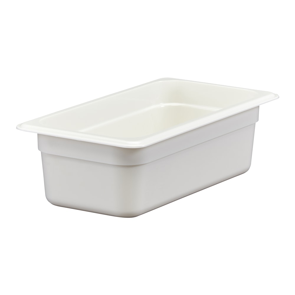 Cambro Camwear GN 1/3 Size 4in Food Pans, 4inH x 7inW 12-3/4inD, White, Set Of 6 Pans MPN:34CW148