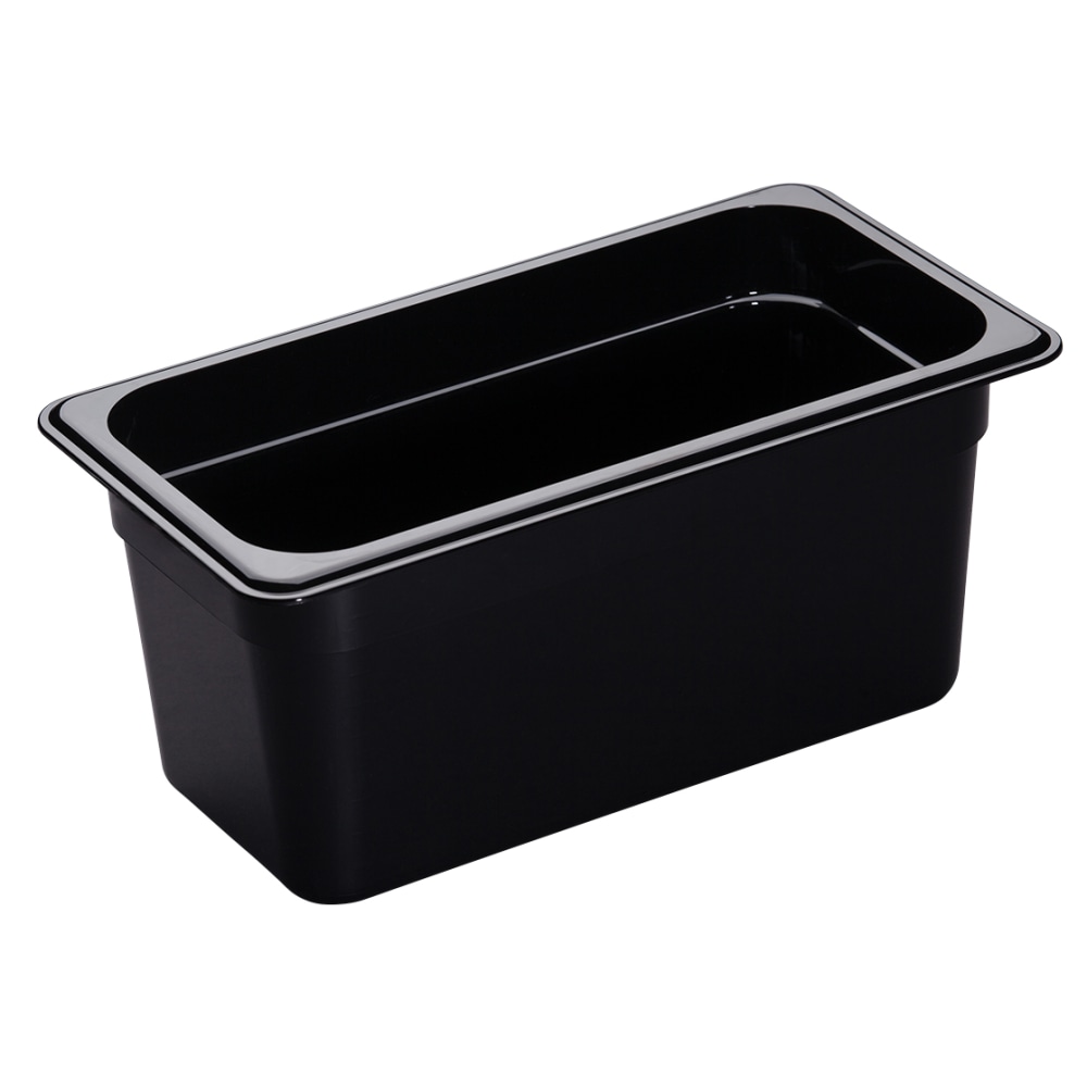 Cambro H-Pan High-Heat GN 1/3 Food Pans, 6inH x 6-15/16inW x 12-3/4inD, Black, Pack Of 6 Pans MPN:36HP110