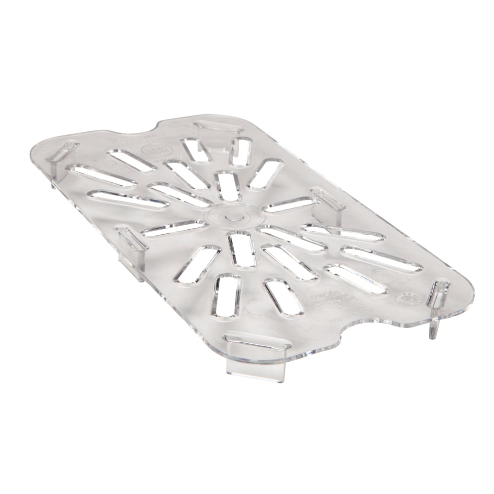 Cambro Camwear GN 1/4 Drain Shelves, 5/8inH x 8-3/16inW x 4-1/4inD, Clear, Pack Of 6 Shelves MPN:40CWD135