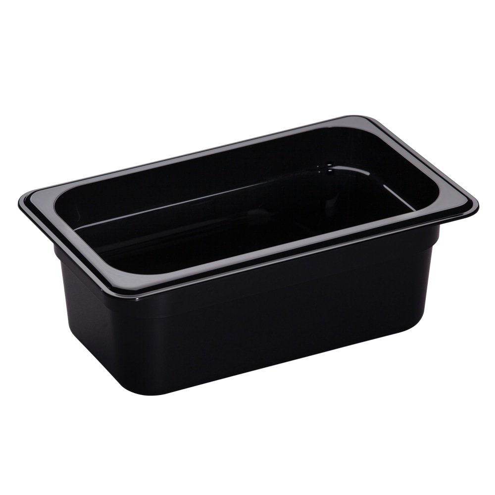 Cambro Camwear GN 1/4 Size 4in Food Pans, 4inH x 6-3/8inW x 10-1/2inD, Black, Set Of 6 Pans MPN:44CW110