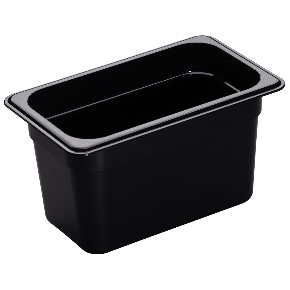 Cambro H-Pan High-Heat GN 1/4 Food Pans, 6inH x 6-3/8inW x 10-7/16inD, Black, Pack Of 6 Pans MPN:46HP110