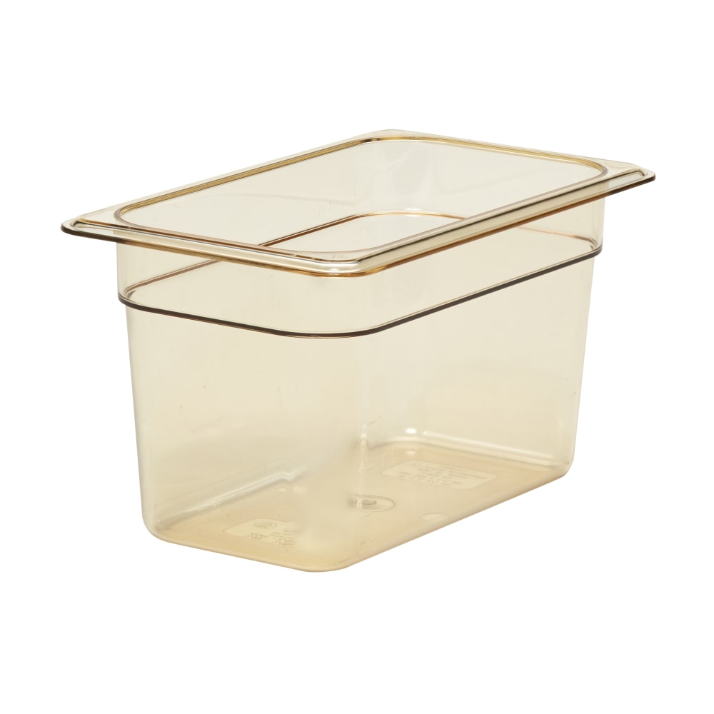 Cambro H-Pan High-Heat GN 1/4 Food Pans, 6inH x 6-3/8inW x 10-7/16inD, Amber, Pack Of 6 Pans MPN:46HP150