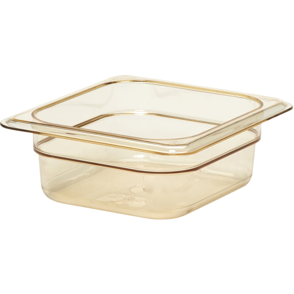 Cambro H-Pan High-Heat GN 1/6 Food Pans, 2inH x 6-3/8inW x 6-15/16inD, Amber, Pack Of 6 Pans MPN:62HP150