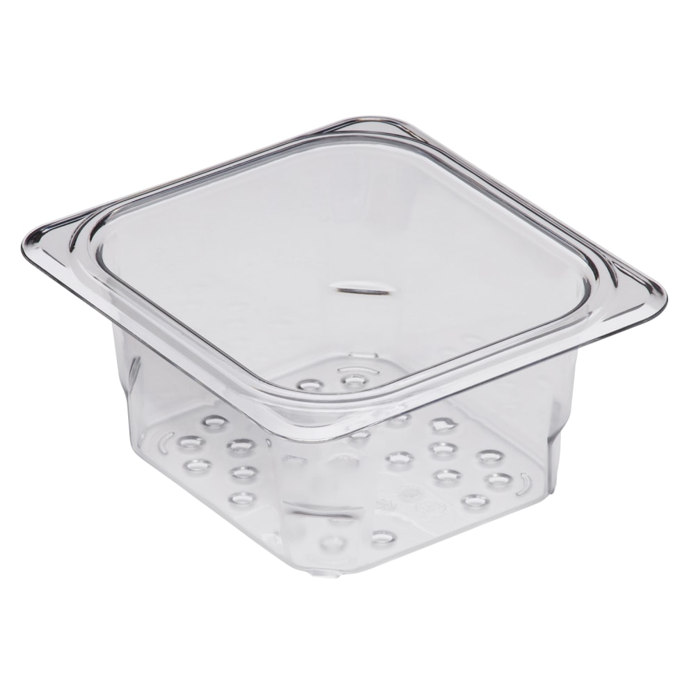 Cambro Camwear GN 1/6 Size 3in Colander Pans, Clear, Set Of 6 Pans MPN:63CLRCW135CAM