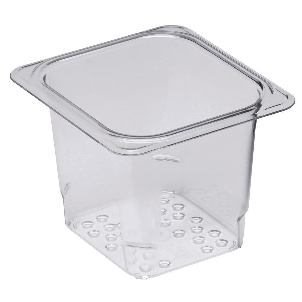 Cambro Camwear GN 1/6 Size 5in Colander Pans, Clear, Set Of 6 Pans MPN:65CLRCW135