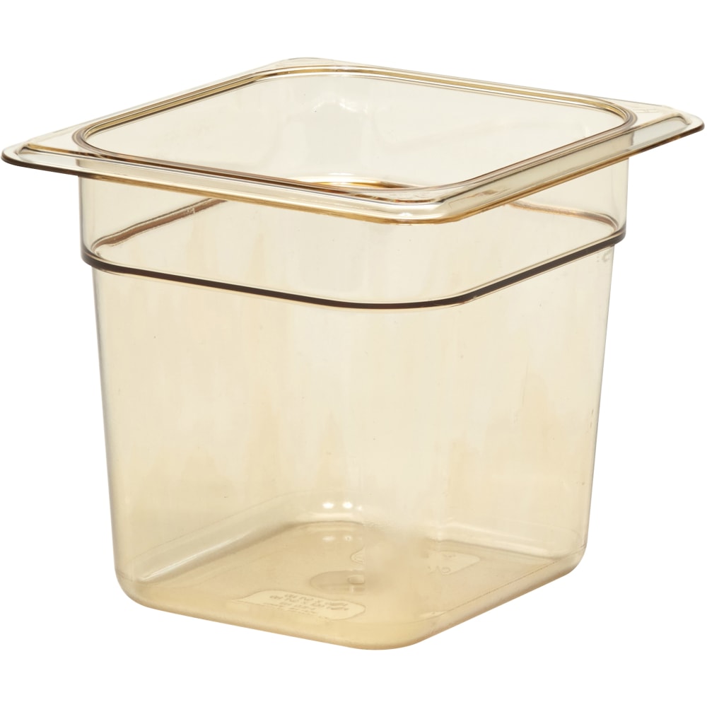 Cambro H-Pan High-Heat GN 1/6 Food Pans, 6inH x 6-3/8inW x 6-15/16inD, Amber, Pack Of 6 Pans MPN:66HP150