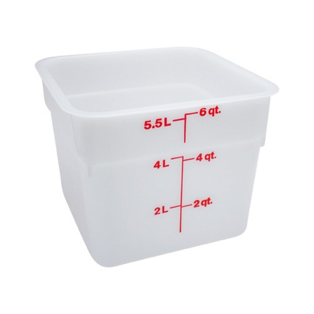 Cambro CamSquare Food Storage Container, 6 Qt, White MPN:6SFSP148